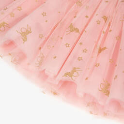 Rock Your Baby-Girls Pink & Glittery Gold Unicorn Tulle Dress | Childrensalon
