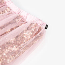 Rock Your Baby-Girls Pink Sequin Tulle Puffball Skirt | Childrensalon