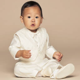 Romano-Baby Boys Ivory Tuxedo Suit | Childrensalon