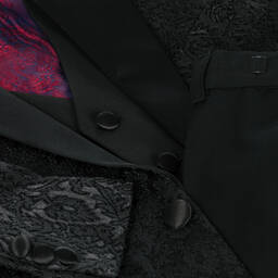 Romano-Boys Black Jacquard Suit | Childrensalon