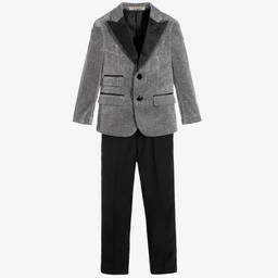 Romano-بدلة مزيج فيسكوز لون فضّي و اسود للأولاد | Childrensalon