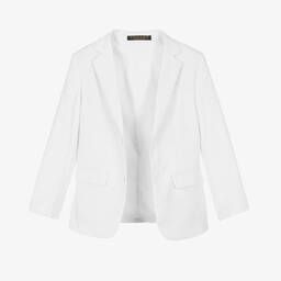 Romano-Boys White Twill Suit | Childrensalon