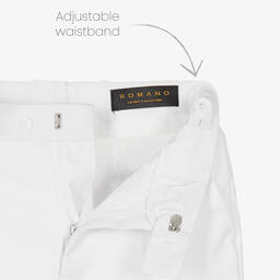 Romano-Boys White Twill Suit | Childrensalon