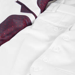 Romano-Boys White Twill Suit | Childrensalon