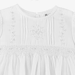 Sarah Louise-Baby Girls White Smocked Dress & Bonnet Set | Childrensalon