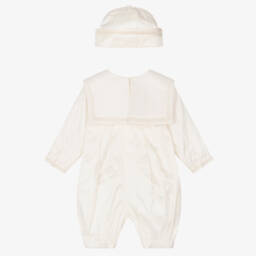 Sarah Louise-طقم تبّان أطفال ولادي حرير خام لون عاجي | Childrensalon