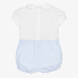 Sarah Louise-Blue & White Buster Suit | Childrensalon