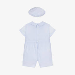 Sarah Louise-Boys Blue Poplin Babysuit Set | Childrensalon