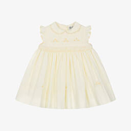 Sarah Louise-Girls Pastel Yellow Hand-Smocked Dress | Childrensalon