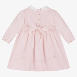 Sarah Louise-Girls Pink Hand-Smocked Cotton Dress | Childrensalon