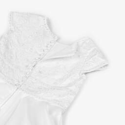 Sarah Louise-Girls White Embroidered & Beaded Satin Dress | Childrensalon