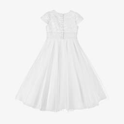 Sarah Louise-فستان تول مزين بخرز لون أبيض | Childrensalon