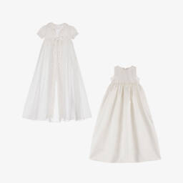 Sarah Louise-طقم ثوب مراسم شيفون وساتان لون عاجي | Childrensalon