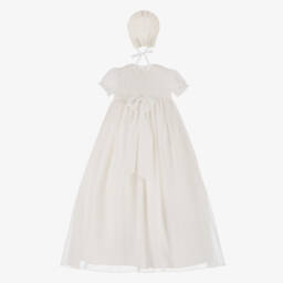Sarah Louise-طقم ثوب مراسم شيفون وساتان لون عاجي | Childrensalon