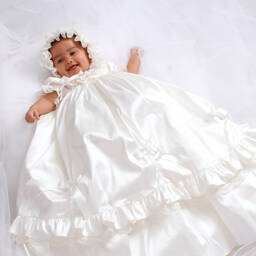 Sarah Louise-Ivory Silk Ceremony Gown Set | Childrensalon