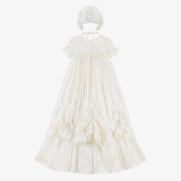 Sarah Louise-Ivory Silk Ceremony Gown Set | Childrensalon