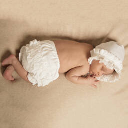 Sarah Louise-Ivory Smocked Baby Bonnet  | Childrensalon
