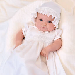 Sarah Louise-Smocked Ceremony Gown & Bonnet Set | Childrensalon