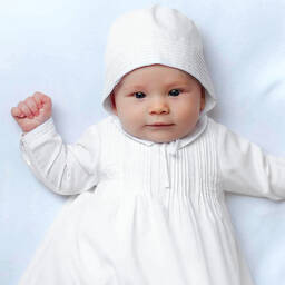 Sarah Louise-White Ceremony Gown & Bonnet | Childrensalon