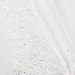 Sarah Louise-White Ceremony Gown & Bonnet With Beads & Sequins | Childrensalon