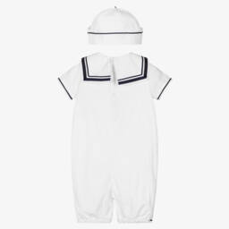 Sarah Louise-White Sailor Suit Babysuit Set | Childrensalon
