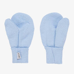 Sätila of Sweden-Blue Twiddle Knitted Baby Mittens | Childrensalon