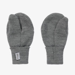 Sätila of Sweden-Dark Grey Twiddle Knitted Baby Mittens | Childrensalon