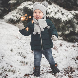 Sätila of Sweden-Grey Belle Knitted Scarf (88cm) | Childrensalon