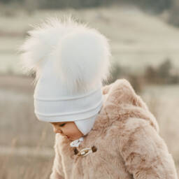 Sätila of Sweden-White Tindra Double Pom-Pom Hat | Childrensalon