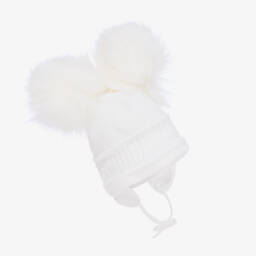 Sätila of Sweden-White Tindra Double Pom-Pom Hat | Childrensalon