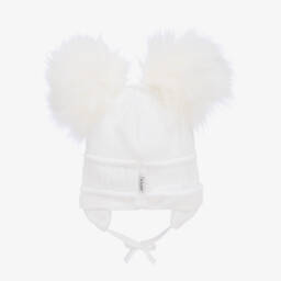 Sätila of Sweden-White Tindra Double Pom-Pom Hat | Childrensalon