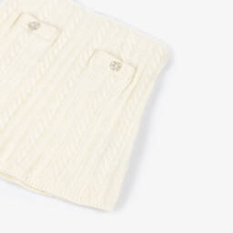 Self-Portrait-Girls Ivory Cable Wool Knit Skirt | Childrensalon