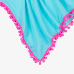 Selini Action-Girls Blue Cotton Pom-Pom Kaftan | Childrensalon