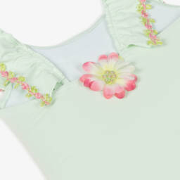 Selini Action-Girls Green Floral Swimsuit  | Childrensalon
