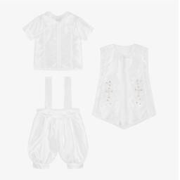 Sevva-Baby Boys White Ceremony Shorts Set | Childrensalon