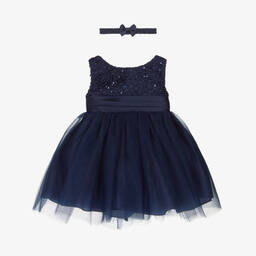 Sevva-Baby Girls Blue Tulle & Sequin Dress Set | Childrensalon