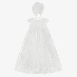 Sevva-طقم فستان وقبعة للمناسبات لون عاجي للمولودات | Childrensalon