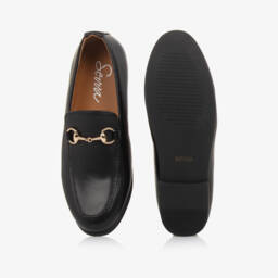 Sevva-Boys Black Faux Leather Horsebit Loafers | Childrensalon