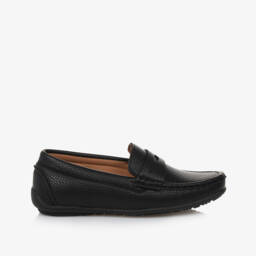 Sevva-Boys Black Faux Leather Loafers | Childrensalon