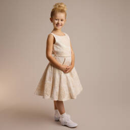 Sevva-فستان بروكاد لون ذهبي  | Childrensalon
