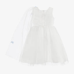 Sevva-Girls Ivory & Blue Butterfly Tulle Dress | Childrensalon