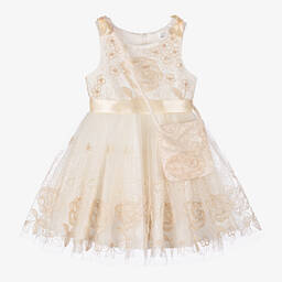 Sevva-Girls Ivory Embroidered Tulle Dress Set | Childrensalon