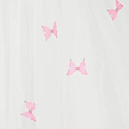 Sevva-Girls Ivory & Pink Butterfly Tulle Dress | Childrensalon