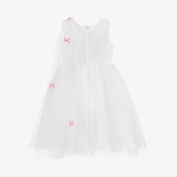 Sevva-Girls Ivory & Pink Butterfly Tulle Dress | Childrensalon