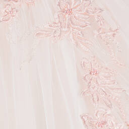 Sevva-Girls Pink Embroidered Tulle Dress | Childrensalon