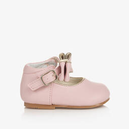 Sevva-Girls Pink Faux Leather Bow Shoes | Childrensalon