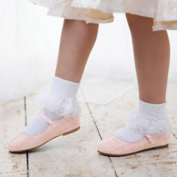 Sevva-حذاء تويد لون زهري وذهبي للبنات | Childrensalon