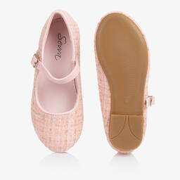 Sevva-حذاء تويد لون زهري وذهبي للبنات | Childrensalon