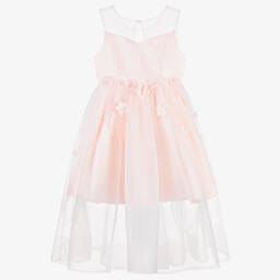 Sevva-Girls Pink Satin & Tulle Dress | Childrensalon