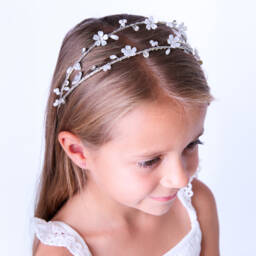 Sevva-Girls Silver Beaded Hairband | Childrensalon